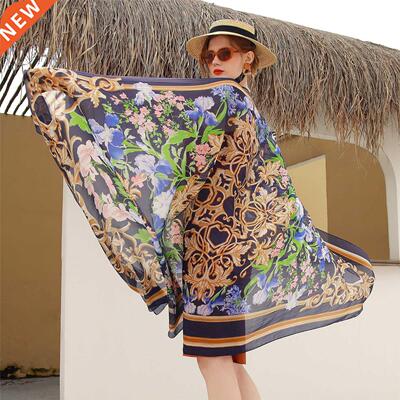 2022 Hot Sale Silk Scarf Womens Summer Breeze Lightweight Sh