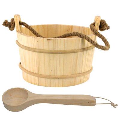 Sauna Bucket Kit Wood Sauna Bucket And Spoon Wood Sauna