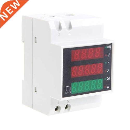 Din Rail LED AC 80-300V 0-100.0A Multi-function Voltmeter Am