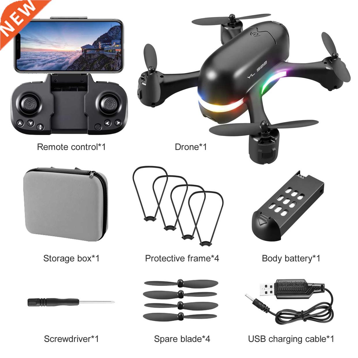 Mini 4k RC Drone with Camera Profesional HD Dual Camera Fpv