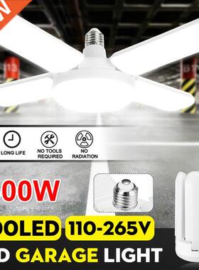 300W LED Garage Lights Foldable E27 Bulb 4 Adjustable Fan Bl