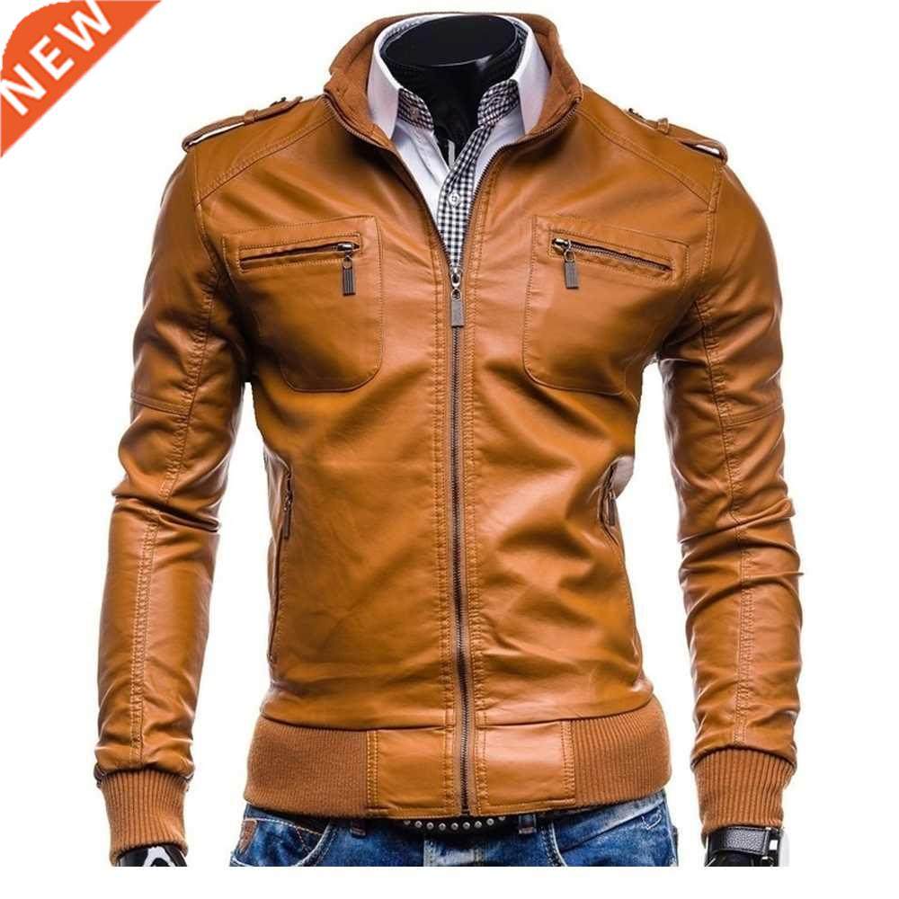 ZOGAA Men Leather Jacket Genune Leather Clothng Motorcycle图片