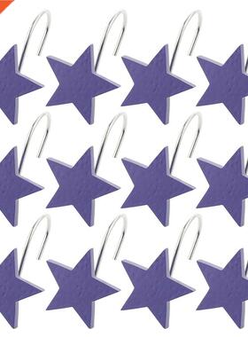 Shower Curtain Hooks, Ruproof Polished Metal Bathroom