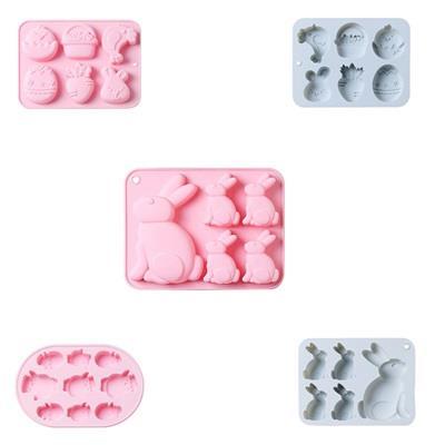 Easter Silicone Mold Rabbit Colored Egg Chocolate Cake Mold
