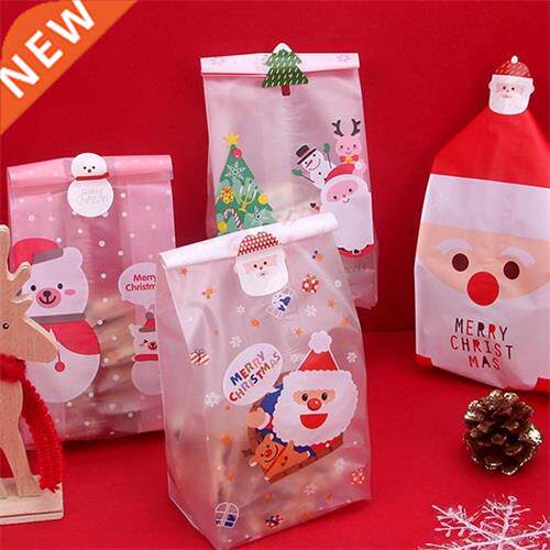 50pcs Merry Christmas Baking Packaging Bags Cartoon