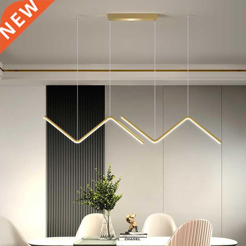 Modern Chandelier LED Hanging Wire Black Gold Pendants Lamp