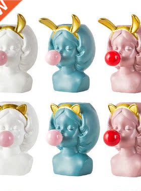 Cute Girl Blowing Bubbles Succulent Planters Vinyl Flower