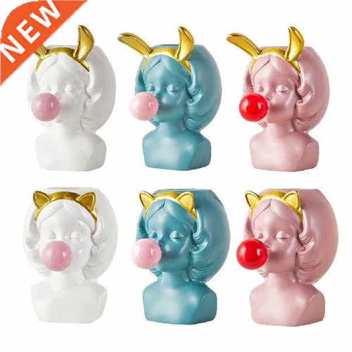 Cute Girl Blowing Bubbles Succulent Planters Vinyl Flower