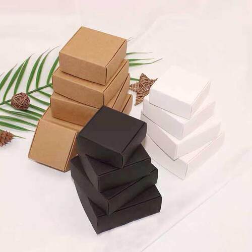 10pcs Hot Sell DIY Kraft Gift Boxes White/Brown/Black Paper