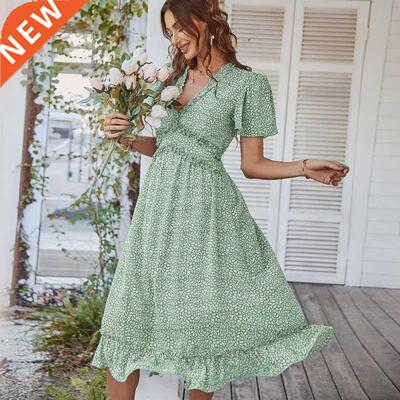 Dress Women dresses Ruffle Night Club Party Deep V Beach