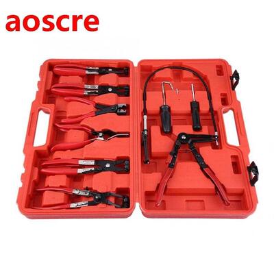 9pcs Auto Vehicle Tools Flexible Wire Long Hose Clamp Plier