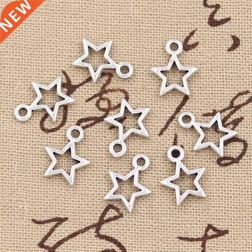 50pcs Chrms Str Pentgrm 13x10mm Hnde Pendnt Mking