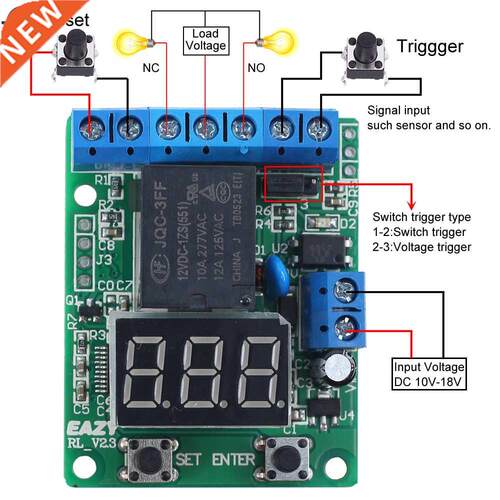 DC 12V Trigger Time Delay Switch Controller Programmable 999