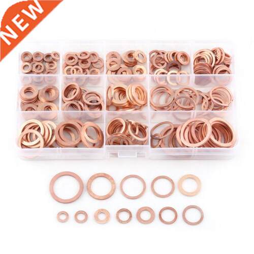 280pcs Professional Assorted Copper Washer Gasket Set Flat R