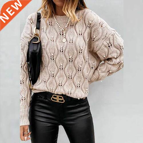 Autumn Elegant V-Neck Lace Patchwork Lady Knit Sweaters Wint