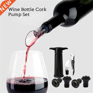 Wine Bottle Stopper Stainless Pump Champagne Cork Cap Leakag