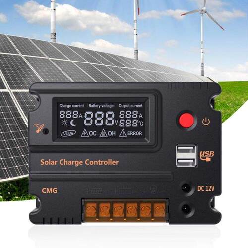 GHB 20A 12V 24V Solar Charge Controller Auto Switch LCD Sola