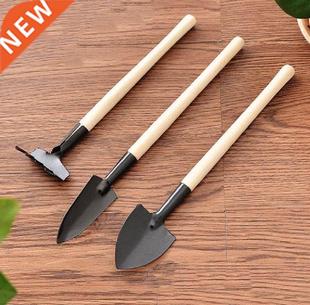 3pcs/Set Mini Gardening Tools Wood Handle Stainless Steel