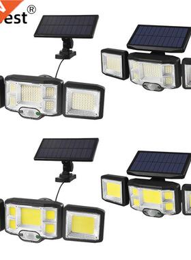 ABS SMD COB LED Outdoor Solar Lights  Heads Wall Lamp Motio