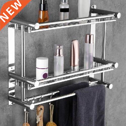 2 Layer Bathroom Shelf Towel Rack Rack Stainless Steel