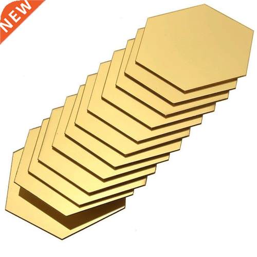 12pcs Hexagonal Acrylic Mirrors Wall Stickers Home Decor Liv