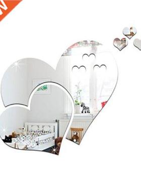 Heart-sd 3D Mrror Wall Stcker 4PCS  TV Background