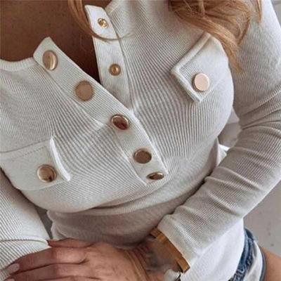 2020 Cotton Women Spring O Neck Pullover Long Sleeve T Shirt