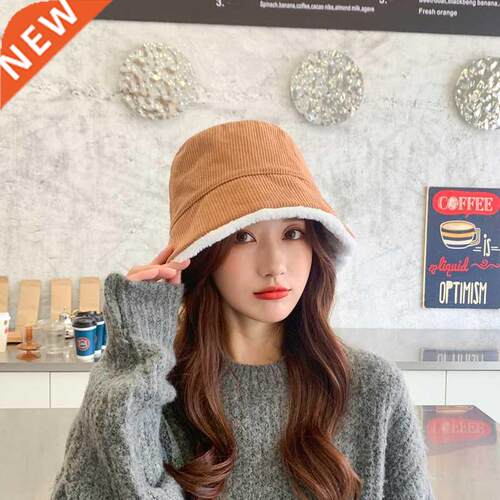2021 Fashion Warm Bucket Hat Winter Women Faux Fur Fisherman