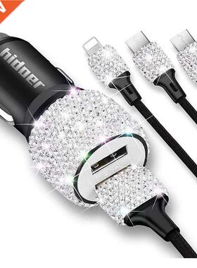 Bling USB Car Charger 5V 2.1A Dual Port Fast Adapter with Ty
