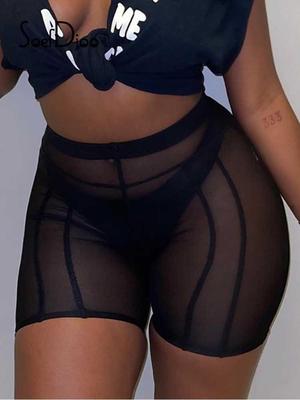 Soefdioo Sexy Shorts Mesh Workout Shorts for Women Clothes 2