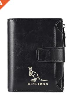 Men's Wallet Men Leather Wallets RFID Blocking Vertical