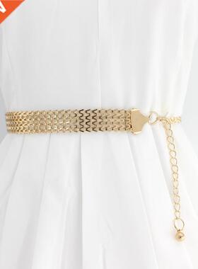 Fashion Siple Chain Belt Woen Lady High Waist Gold Belts W