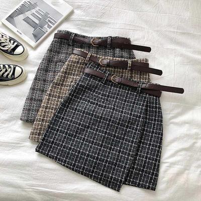Korean Irregular Lady Skirt Female Autumn Sweet High Waist A