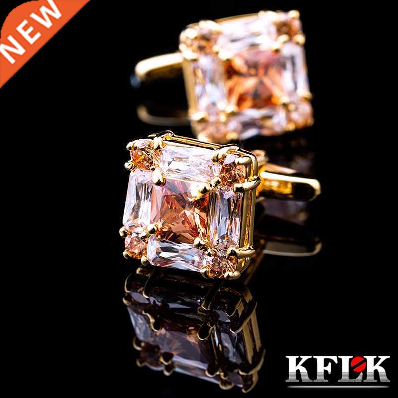 KFLK jewelry for men's brand of high quality square gold cuf