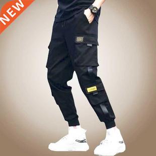 New Fashion Men Cargo Harem Pants Thin Setwear Male Casual J