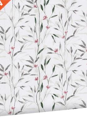 Green / Gray Floral Flower Self Adhesive Wallpaper Vinyl Mur