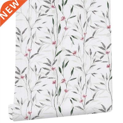 Green / Gray Floral Flower Self Adhesive Wallpaper Vinyl Mur