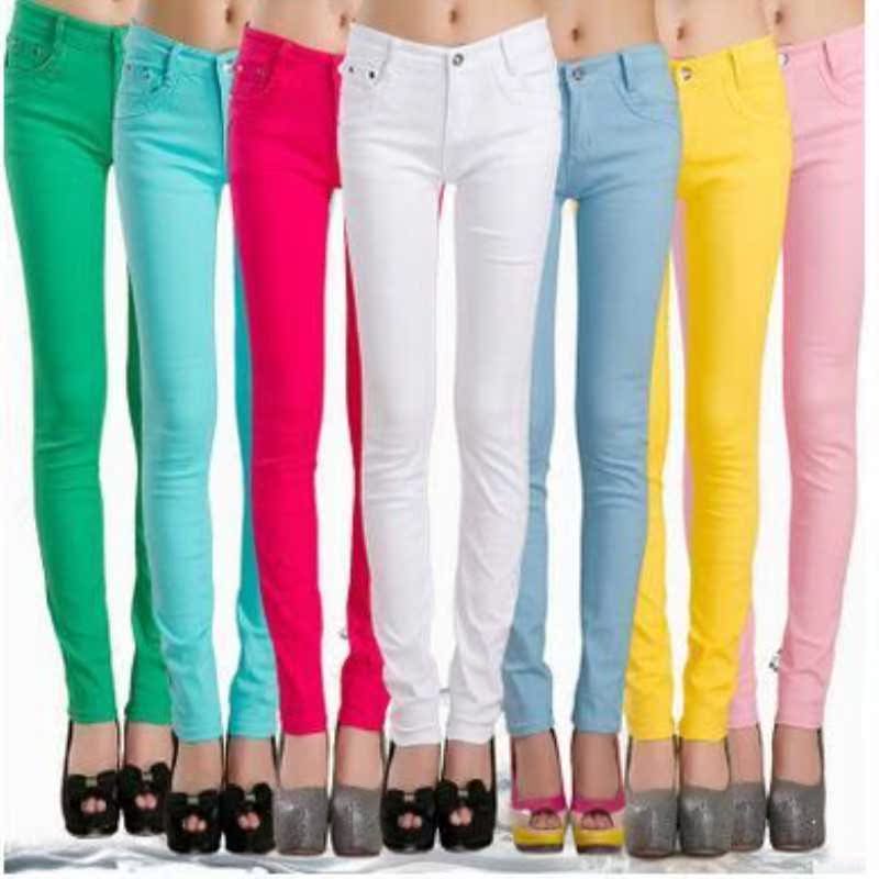Spring & Autumn Pencil Pants For Women Skinny Femme Trou