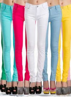 Spring & Autumn Pencil Pants For Women Skinny Femme Trou