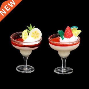 2pcs Mini Drink Ice Cream Cups Model Pretend Play Mini Food