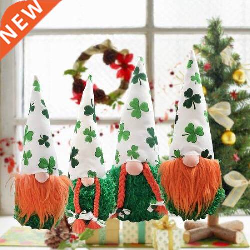 Mainan Boneka Mewah Swedia Kurcaci Leprechaun Shamrock Hari