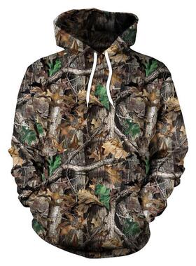 Spring And Autumn Maple Leaves Camouflage 3D Hoodies Men Wom