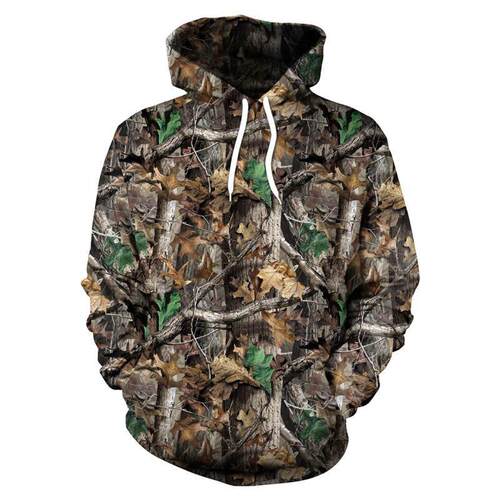 Spring And Autumn Maple Leaves Camouflage 3D Hoodies Men Wom