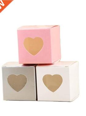 50pcs Squre Krft Pper Box With Window Chocolte Cndy