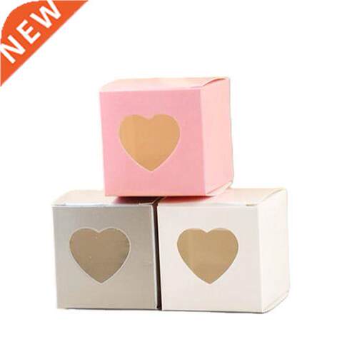 50pcs Squre Krft Pper Box With Window Chocolte Cndy