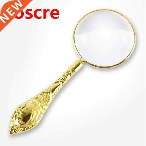 European Delicate Pattern Handle Retro Glass Lens High-Grade