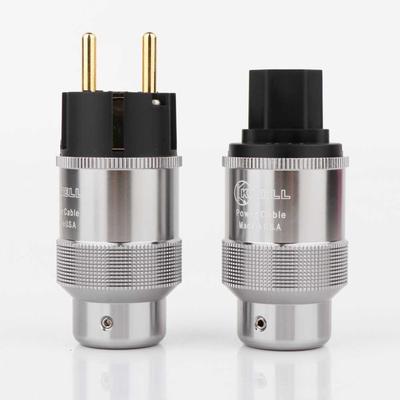 Pair Hi-End Krell Gold Plated EU Power Plug IEC Audio Connec