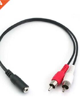 3.5mm Stereo Female To 2 Male RCA Jack Adapter Aux Audio Y C