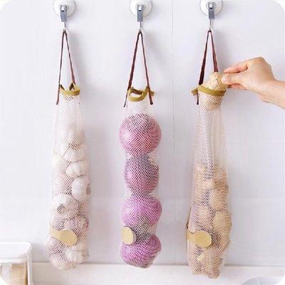 Kitchen Onion Potato Storage Bag Hangable Fruit And