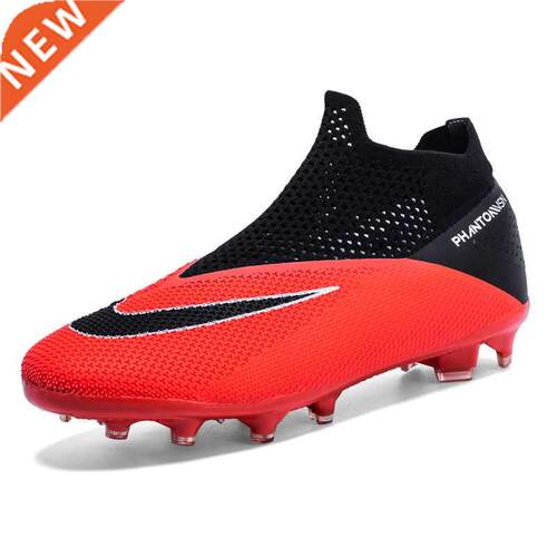 Breathable Mesh Men	s Soccer Shoes TF/FG High- Sock S